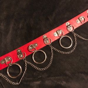 Red bondage belt